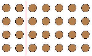 4 by 7 grid of cookies on a sheet