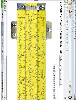 slide rule performs log and exponential functions