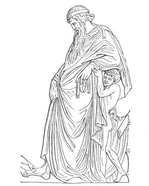 Fig. 2. Brtiger Dionysos (aus dem Relief: »Einkehr des Dionysos bei Ikarios«; Paris, Louvre).