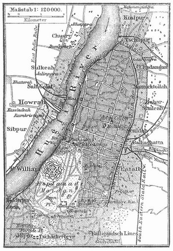 Lageplan von Kalkutta.