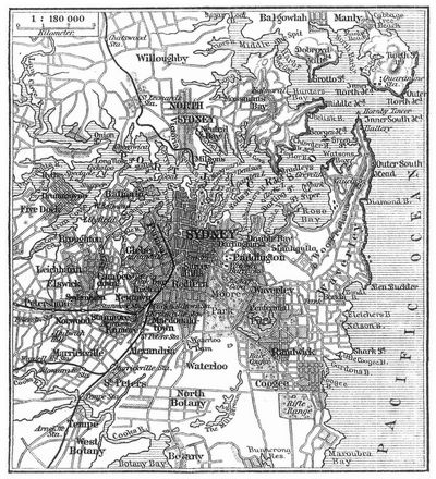 Lageplan von Sydney.