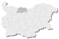 Карта на Бугарија, Плевенска област е означена