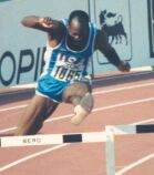 Olympiasieger Edwin Moses (hier im Jahr 1987) mit seinem ersten großen internationalen Erfolg