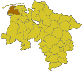 Laag van d'Landkreis Auerk in Nedersassen