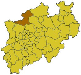 Situo de la distrikto Borken en Nordrejn-Vestfalio