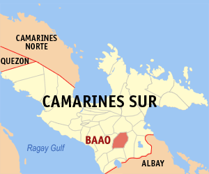 Mapa han Camarines Sur nga nagpapakita kon hain nahamutang an Baao