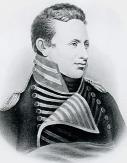 Head-and-shoulders portrait in uniform with high collar