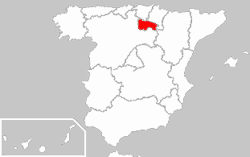 Localisacion de la comunôtât ôtonoma de La Rioja en Èspagne