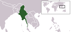 Lleoliad Myanmar