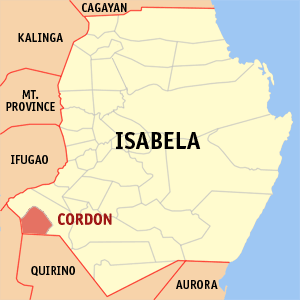 Mapa han Isabela nga nagpapakita han kahamutang an Cordon