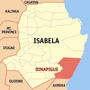 Mapa han Isabela nga nagpapakita han kahamutang an Dinapigue