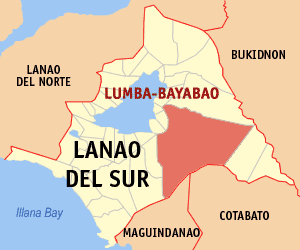 Mapa han Lanao del Sur nga nagpapakita kon hain nahamutang an Lumba-bayabao