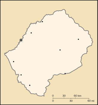 Lesotho elhelyezkedése