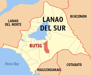 Mapa han Lanao del Sur nga nagpapakita kon hain nahamutang an Butig