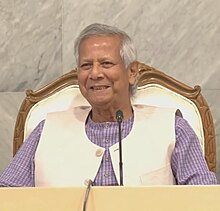 Nobel Laureate Muhammad Yunus at the Nobel Peace Prize Award Ceremony.