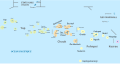 Divisions administratives des États Fédérés de Micronésie avec le nom des îles et atolls.