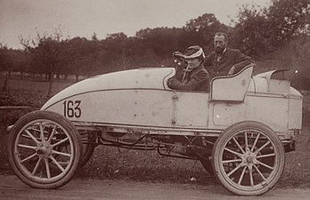 Hubert Le Blon vainqueur de la côte de Gaillon sur Gardner-Serpollet steam en 1902.