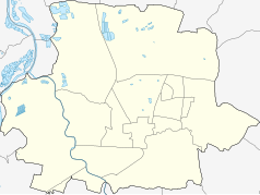 Mapa konturowa Tarnowa, blisko centrum na prawo znajduje się punkt z opisem „Osiedle nr 12 Jasna”