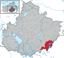 Elhelyezkedése Mecklenburgische Seenplatte térképén