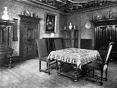 Historisches Wohnzimmer in der Goldenen Waage in der Altstadt von Frankfurt am Main