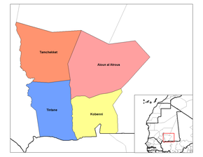 Departamentele regiunii Hodh Ech Gharbi