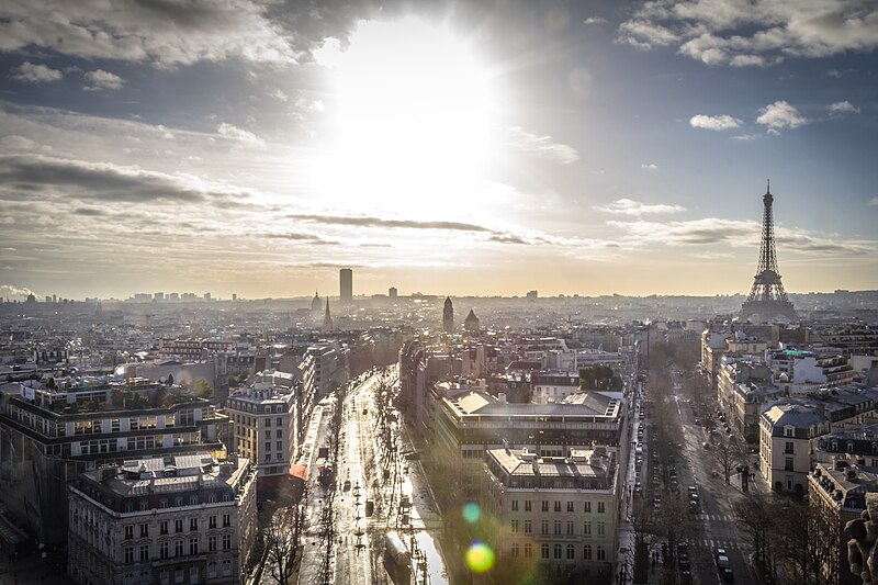 File:Paris and Eiffel Tower from the Arc de Triomphe, 4 January 2014.jpg