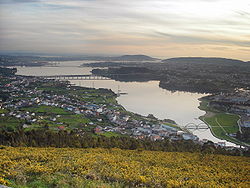 Ferrol natural harbour, the city is in the background to the right