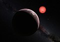 TRAPPIST-1と、当時想定されていた3惑星の想像図