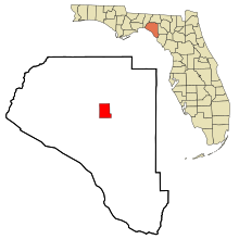 Taylor County Florida Incorporated and Unincorporated areas Perry Highlighted.svg