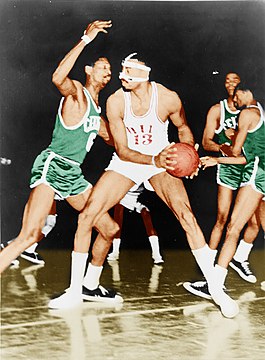 Bill Russell guards Wilt Chamberlain, 1969