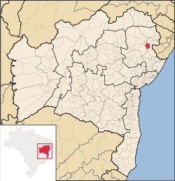 Localização de Ribeira do Pombal na Bahia