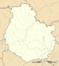 Mapa konturowa Côte-d’Or, blisko centrum na prawo znajduje się punkt z opisem „Marey-sur-Tille”