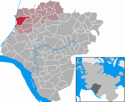 Elhelyezkedése Schleswig-Holstein térképén