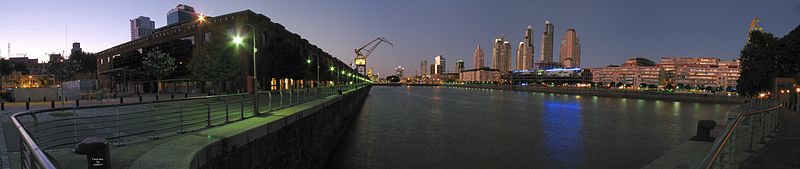 File:Panorama old harbor Puerto Madero (Buenos Aires, Argentina) at dusk.jpg