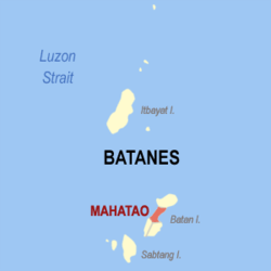 Peta Batanes dengan Mahatao dipaparkan