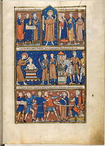 Apocalypse du Trinity College : première page, vers 1250, Trinity College (Cambridge).