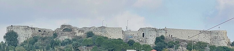 View of Toron des Chevaliers in Tibnine from the western quarter of the village..