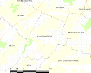 Poziția localității Allas-Champagne