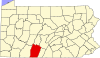 State map highlighting Bedford County