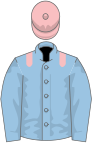 Light blue, pink epaulets and cap