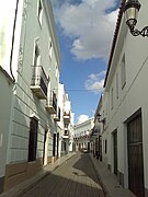 Photographie d'une rue au centre-ville avec des immeubles.