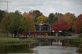 Beaver Lake Pavilion (Lac aux castors), Mount Royal Park, Montreal, Quebec, entre 1955 y 1958.