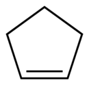 Structuurformule van cyclopenteen