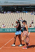 Coco Gauff and Jessica Pegula (2023 French Open) 01.jpg