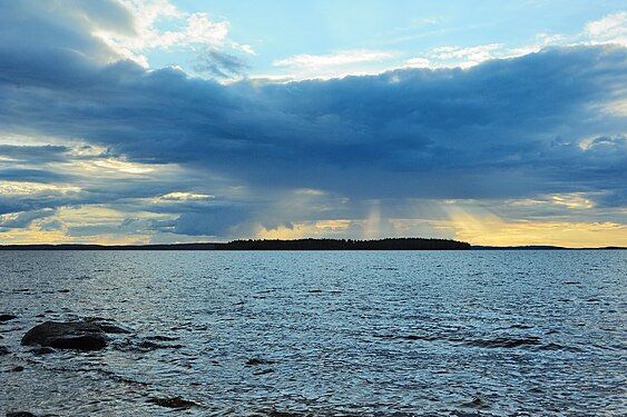 Dark cloud over the Nyuk lake (Karelia)