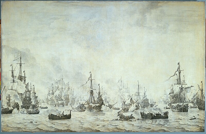 File:The Battle of the Downs by Willem van de Velde.JPG