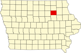 Locatie van Bremer County in Iowa