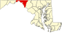 Mapa de Maryland destacant el Comtat de Washington