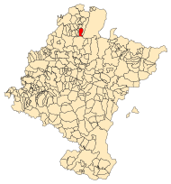 Localização do município de Donamaría em Navarra