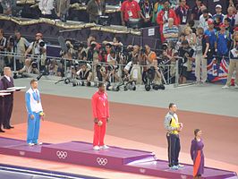 Mannen speerwerpen podiumceremonie